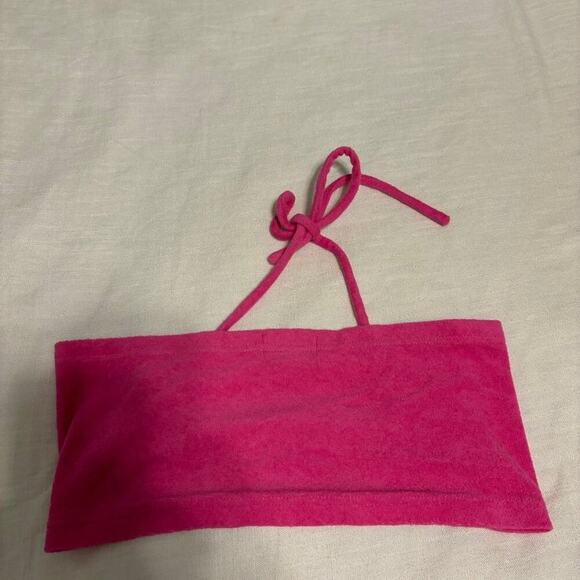 Edikted Pink Terry Cloth Crop Top Small - Picture 4 of 4